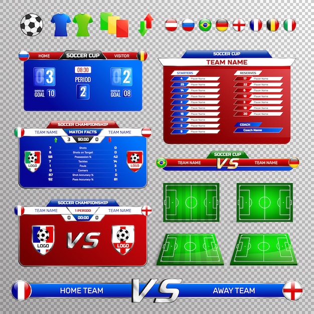 Fußball-sendungs-element-transparenter satz