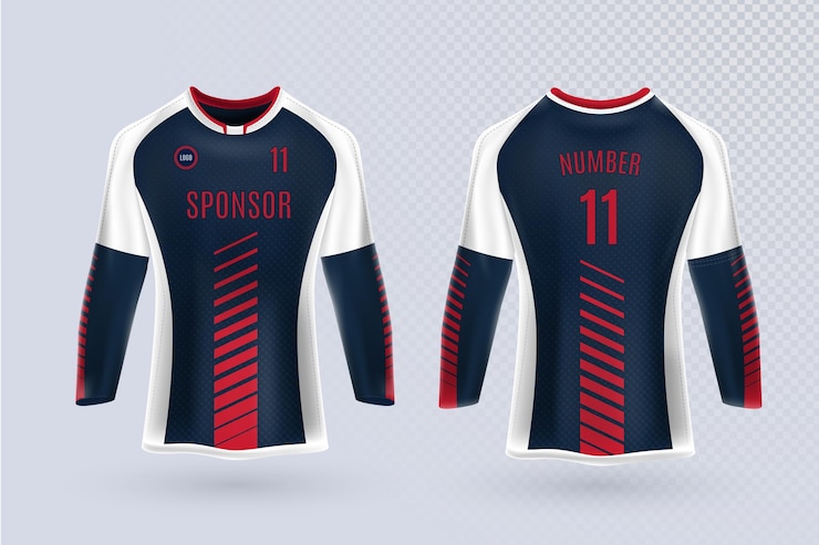Kostenlose Vektor fußball trikot vorder- und rückseite konzept