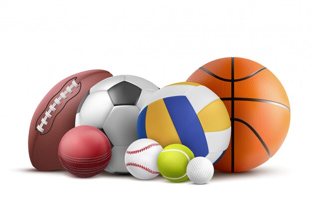 Fußball-, Volleyball-, Baseball- und Rugbyausrüstung