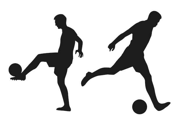 Fußballspieler-Silhouetteillustration des flachen Designs