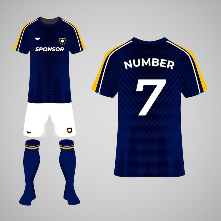 Kostenlose Vektor fußballuniform-konzept