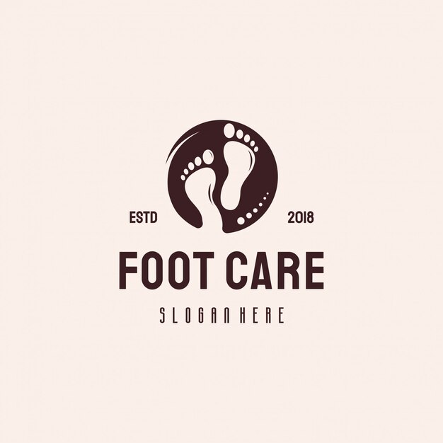 Fusspflege Logo Vintage Retro Style Logo Designs Vektor Premium Vektor