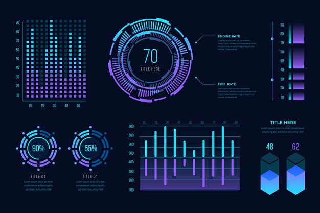 Futuristische Infografik mit Farbverlauf