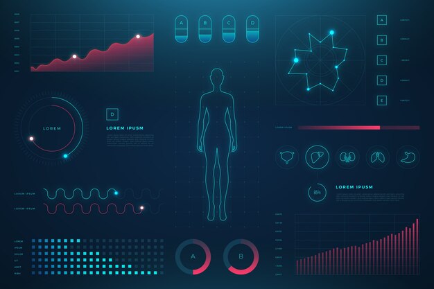 Futuristische medizinische Infografik mit Details