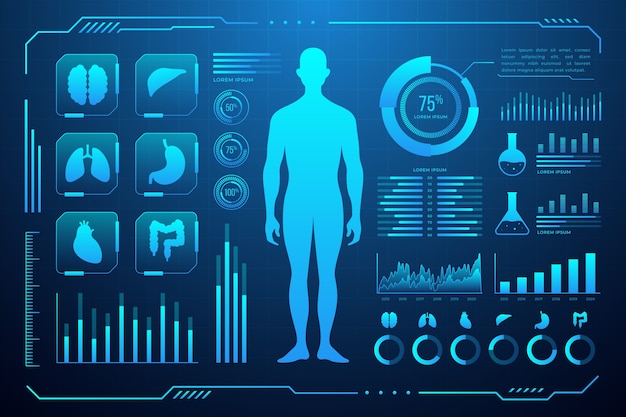 Kostenloser Vektor futuristische medizinische infografik