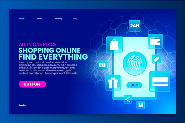 Futuristische Online-Shopping-Landingpage