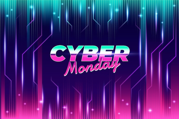 Futuristischer Cyber-Montag-Hintergrund mit Farbverlauf