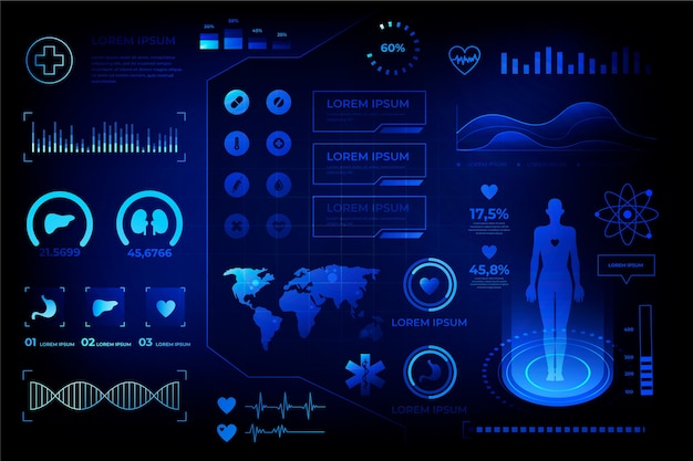 Futuristischer medizinischer Infografikstil