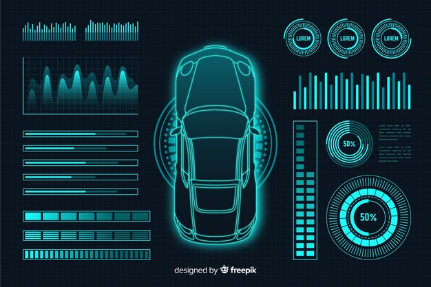 Futuristisches Hologramm eines Autos