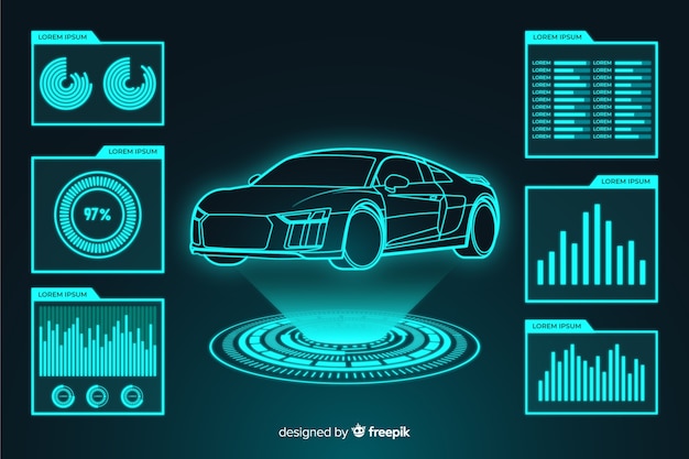 Futuristisches hologramm eines autos