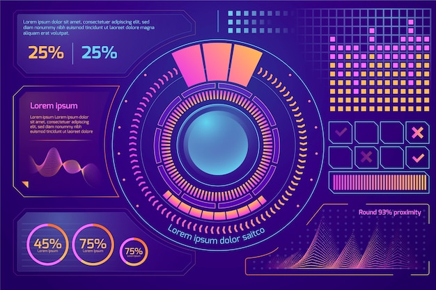 Kostenloser Vektor futuristisches infografik-schablonendesign