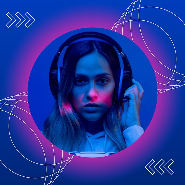 Futuristisches Profilbild mit Gradient