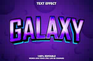 Kostenloser Vektor galaxy editierbarer texteffekt mit schatten und