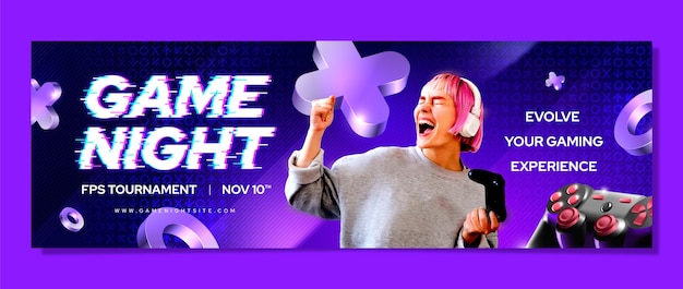 Kostenloser Vektor game night twitter-header