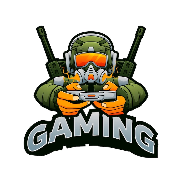 Kostenloser Vektor gaming-logo mit farbverlauf