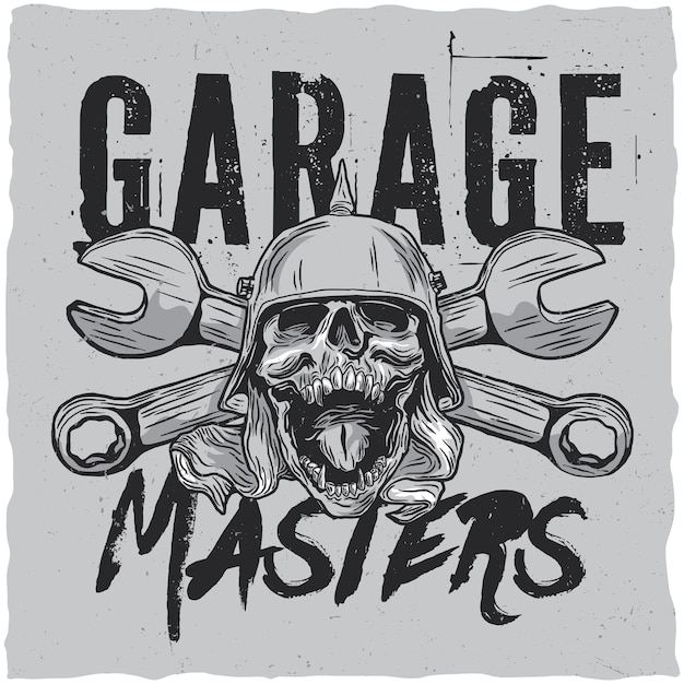 Kostenloser Vektor garage master label design