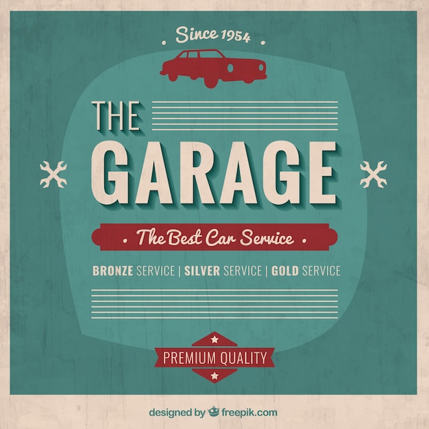 Garage poster im retro-stil