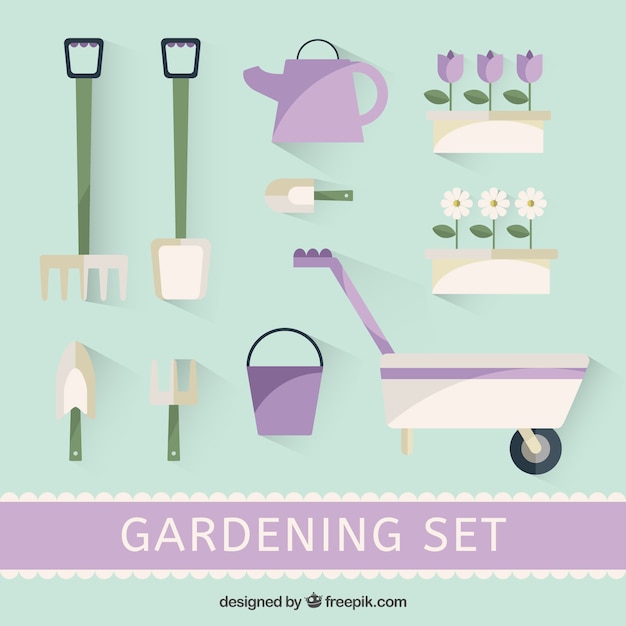 Kostenloser Vektor gardening set