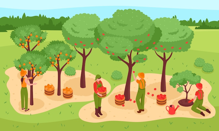 Kostenlose Vektor gartenarbeit isometrische illustration