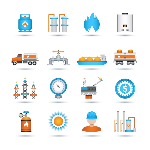Kostenloser Vektor gas icons set
