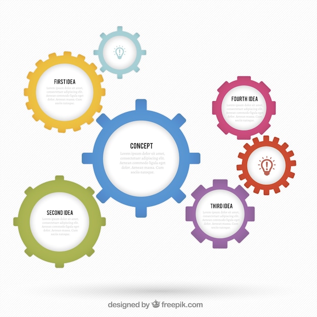 Kostenloser Vektor gears infografik