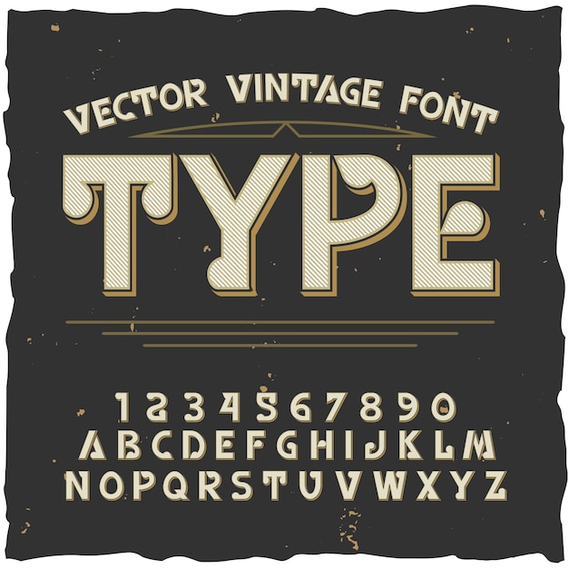 Geben Sie Alphabet mit Vintage-Stil ein