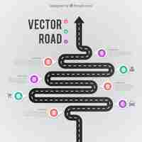 Kostenloser Vektor gebogene straße infografik