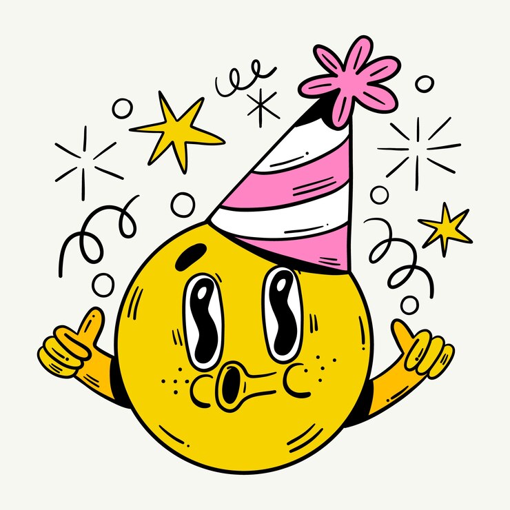 Kostenlose Vektor geburtstags-emoji-illustration