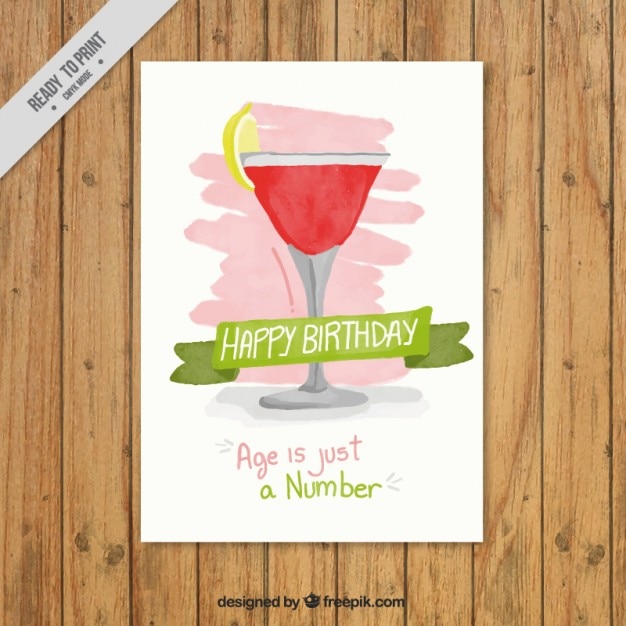 Geburtstagseinladung mit einem cocktail