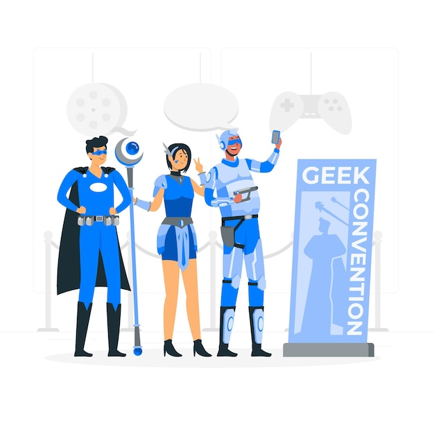 Geek konventionskonzeptillustration