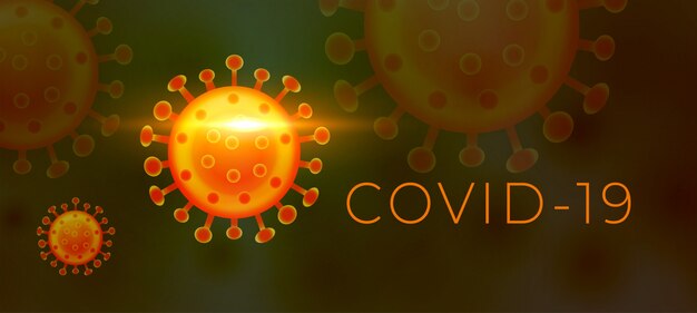 Gefährliches covid-19-coronavirus-banner mit viruszelle