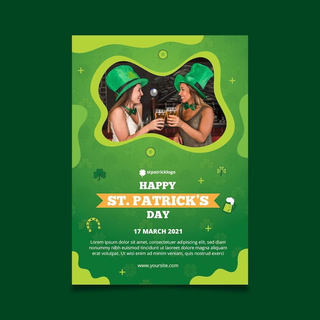 Gefälle st. patrick's day vertikaler flyer