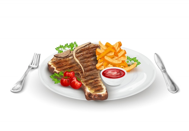 Gegrilltes Steak auf Teller