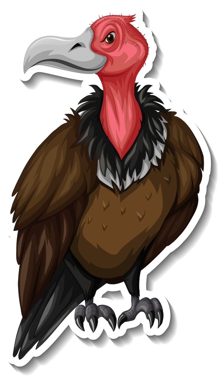 Kostenlose Vektor geier vogel tier cartoon aufkleber