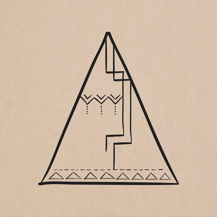 Kostenlose Vektor gekritzel-böhmische tipi-symbolvektorillustration