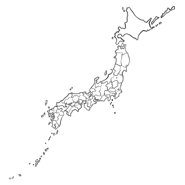 Gekritzel Japan Karte