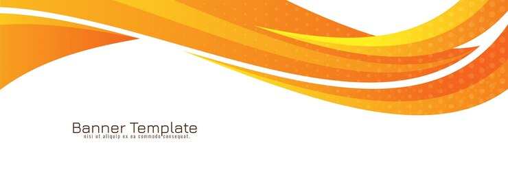 Kostenlose Vektor gelb- und orangefarbenes banner-design im wellenstil
