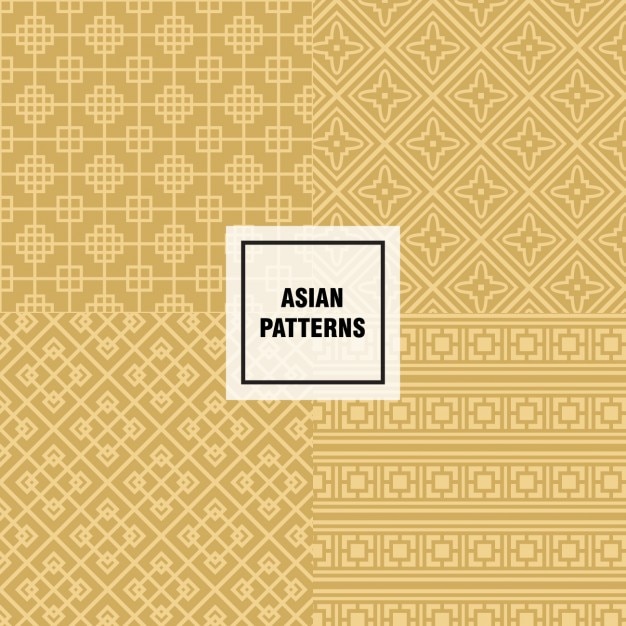 Gelbe asiatische Design-Muster