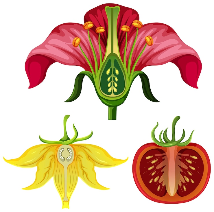 Kostenlose Vektor gelbe blume der tomatenpflanze
