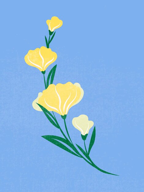 Gelbe Blume, Frühlingsclipart-Vektorillustration