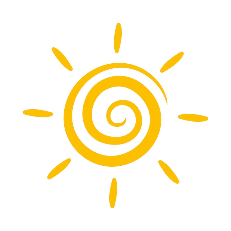 Kostenlose Vektor gelbe sonnenspirale