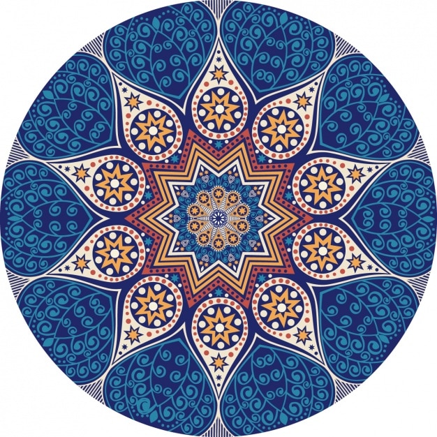 Kostenloser Vektor gelbe und blaue mandala