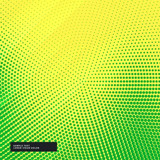 Kostenlose Vektor gelben hintergrund mit grünen halbton-effekt
