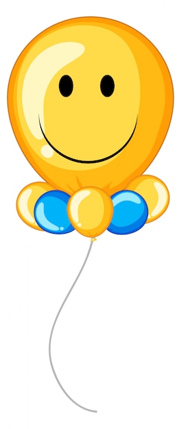 Gelber Ballon mit glücklichem Gesicht