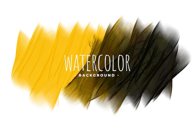 Gelber und schwarzer abstrakter Aquarellmischungshintergrund