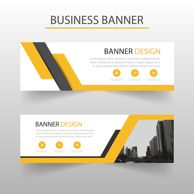 Kostenloser Vektor gelbes dreieck abstrakten banner template-design