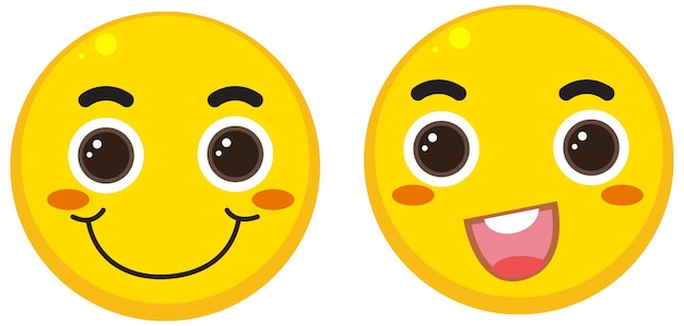 Kostenloser Vektor gelbes smiley-emoji isoliert