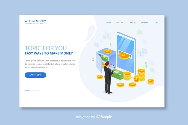 Geld Landing Page sparen