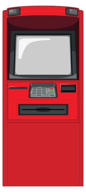Kostenloser Vektor geldautomat isoliert auf weißem hintergrund