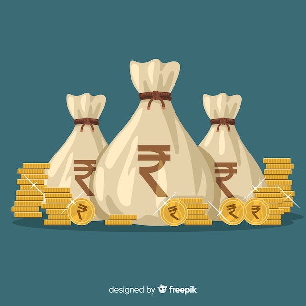 Kostenloser Vektor geldbeutel aus indischer rupie